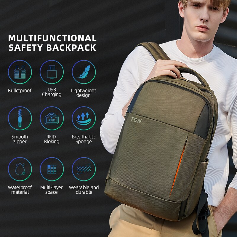 Tigernu Brand New Bulletproof Material Backpack Level II Stand Alone Ballistic Panel Men Travel Backpack Large 5 - Bulletproof Backpack