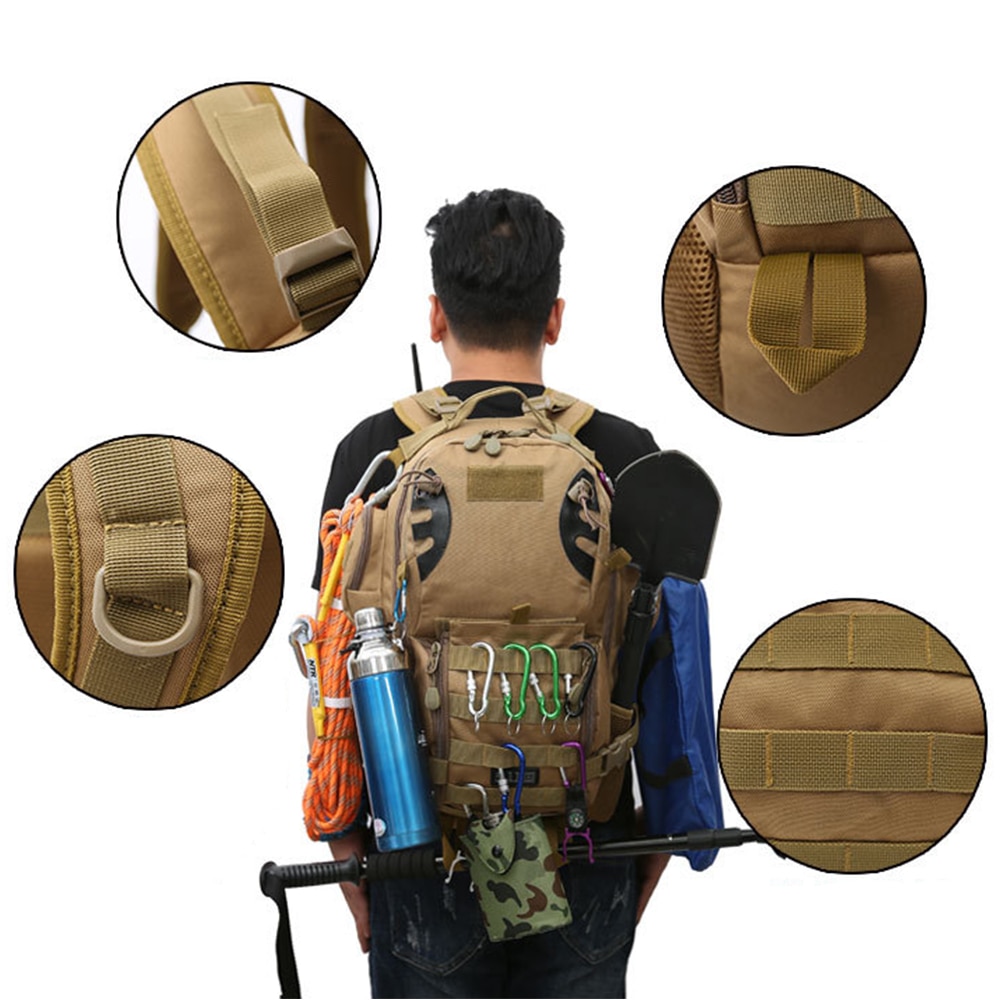 45L Outdoor Military Backpack Tactical Rucksack Camping Hiking Travel Sports Bag Climbing Army Bags Molle Hunting 4 - Bulletproof Backpack